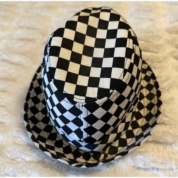 Empire Trading Black & White Hat Check Pattern Polyester Unisex Adults S/M-READ - Picture 11 of 12